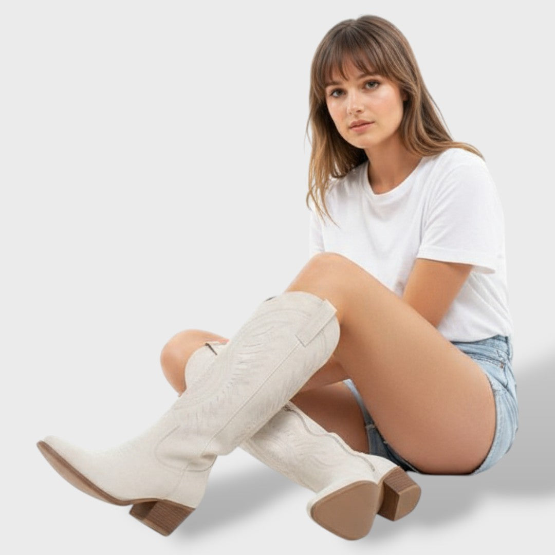Dakota | Botas cowboy de ante con bordado