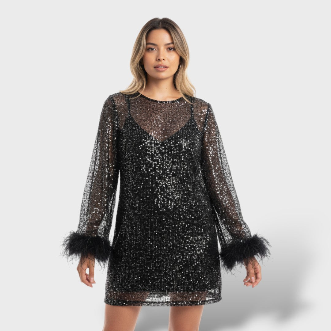 Bruna | Vestido de cóctel metalizado