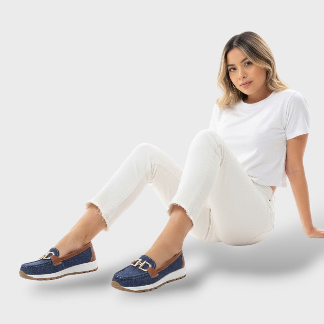 Giulio | Mocasines de ante con cadena dorada y plataforma