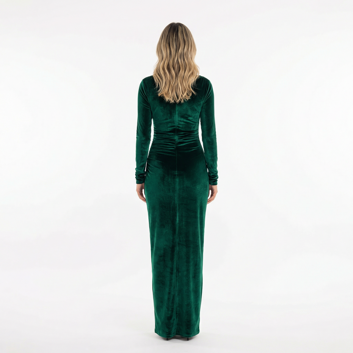 Mirella | Vestido midi de terciopelo con manga larga