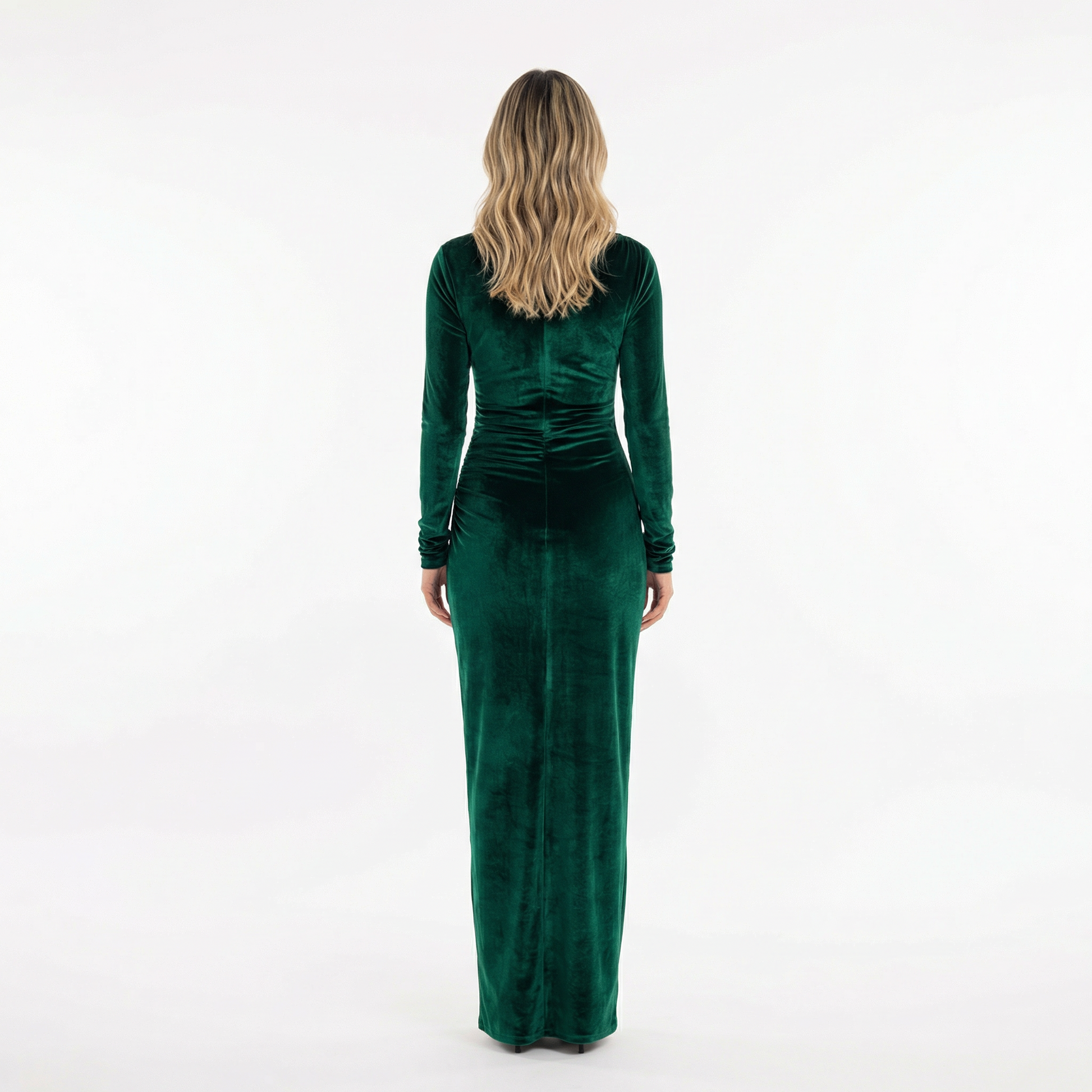 Mirella | Vestido midi de terciopelo con manga larga