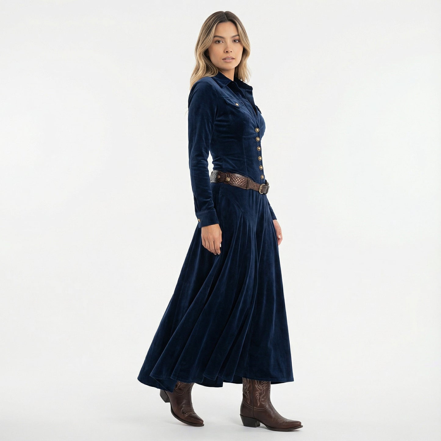 Velia | Vestido largo de terciopelo elegante