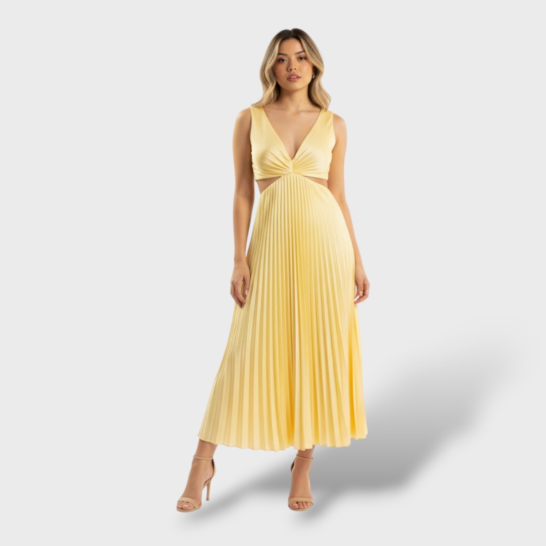 Salomé | Vestido largo plisado elegante