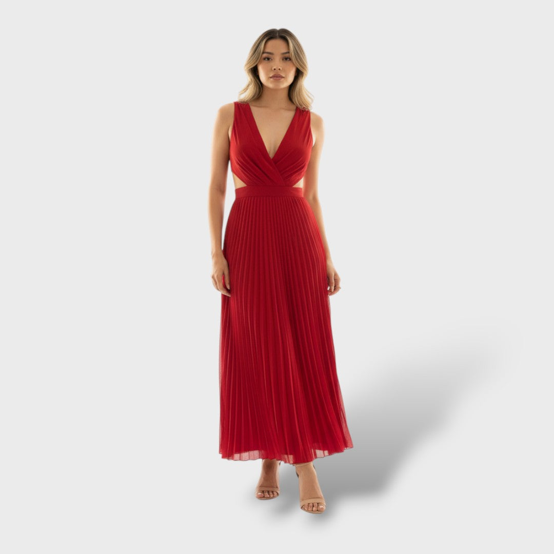 Salomé | Vestido largo plisado elegante