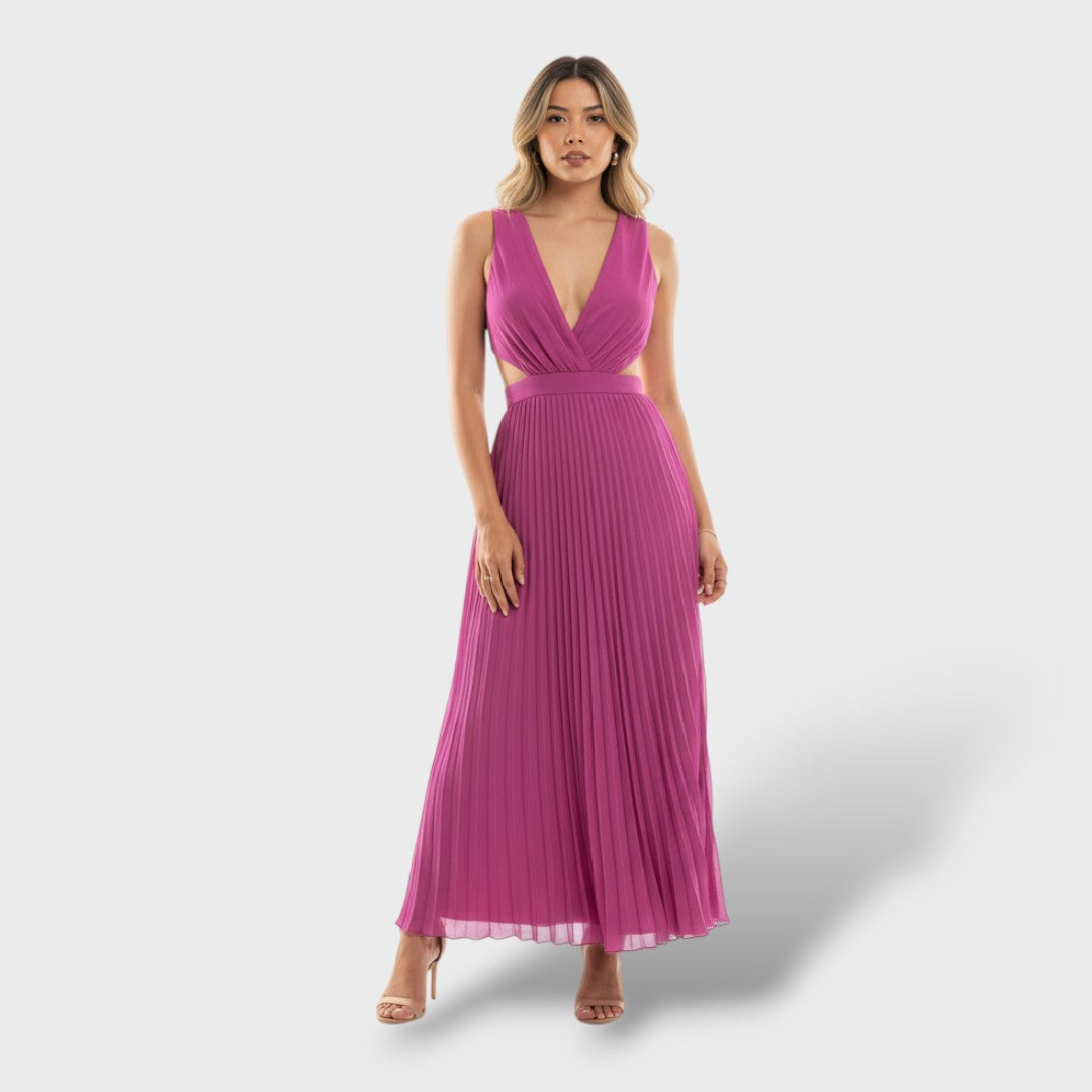 Salomé | Vestido largo plisado elegante