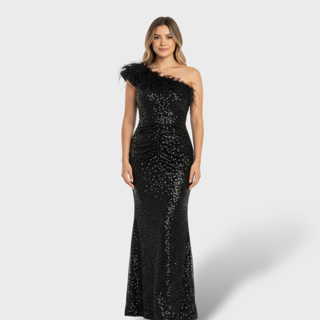 Olimpia | Vestido largo de gala asimétrico