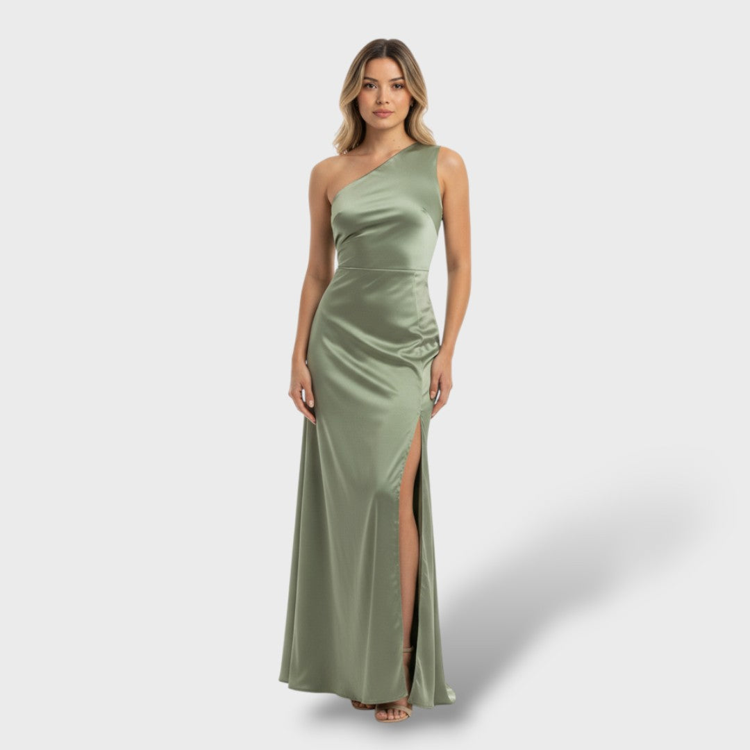 Zaira | Vestido ajustado con abertura asimétrica