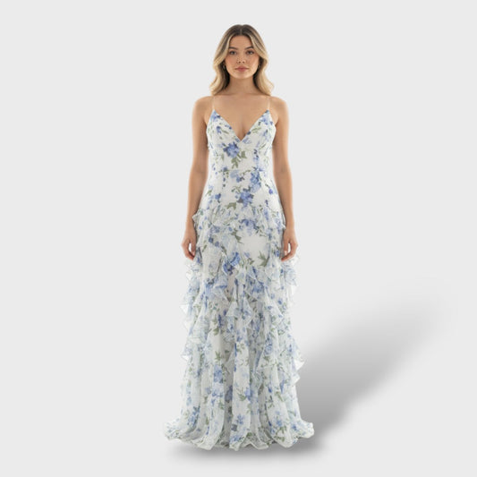 Maia | Vestido floral sin mangas con escote en V