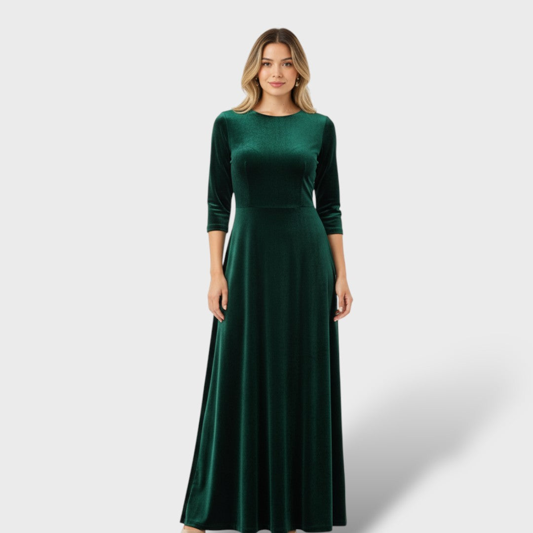 Elena | Vestido midi elegante de manga larga