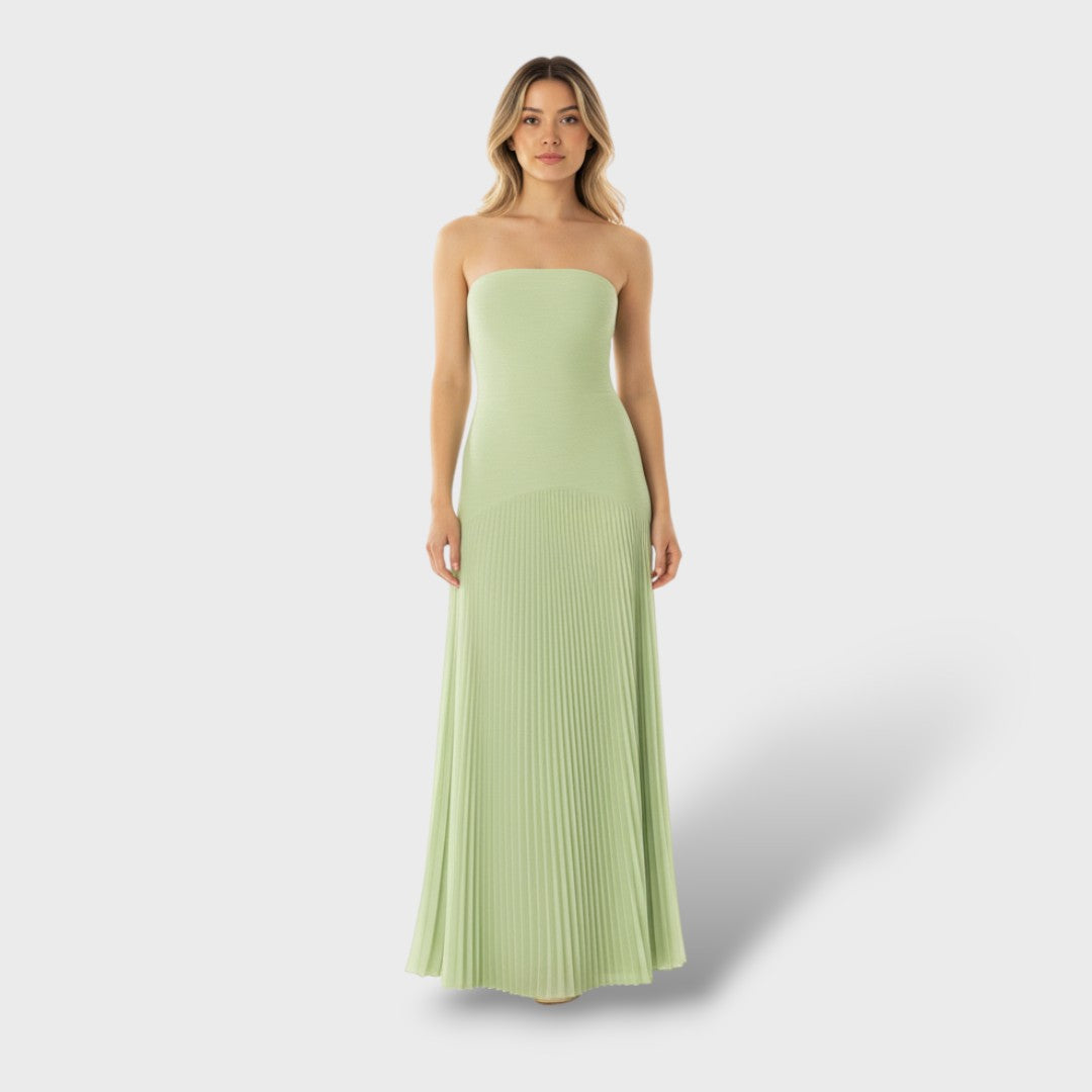 Ilaria | Vestido largo sin mangas de cintura caída
