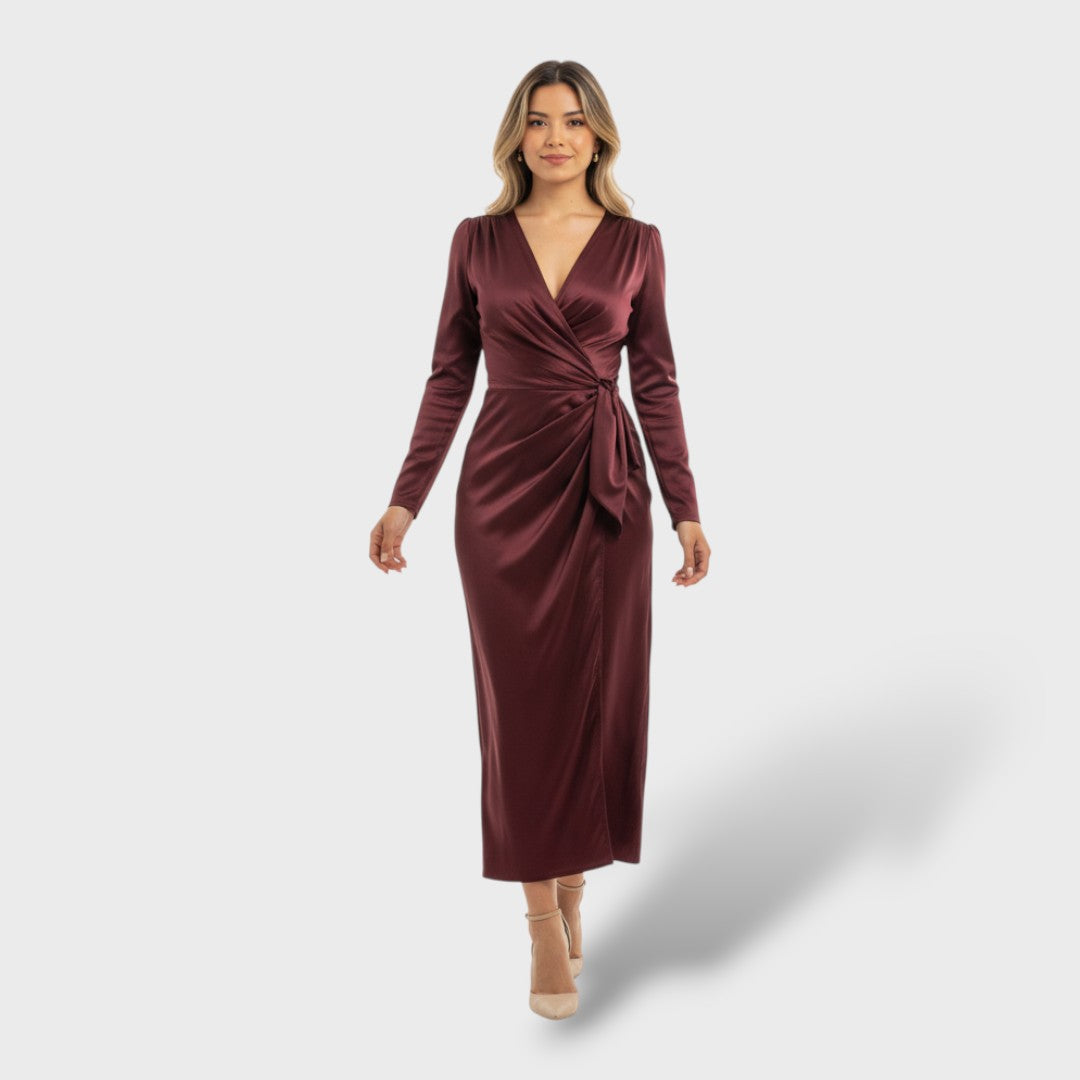 Tiziana | Vestido cruzado de satén
