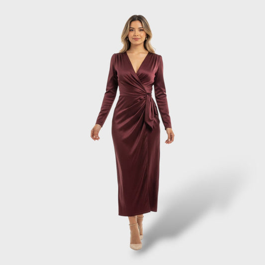 Tiziana | Vestido cruzado de satén