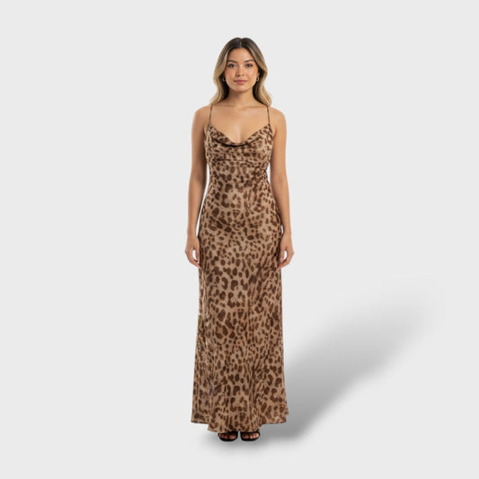 Siena | Vestido animal print con tirantes finos
