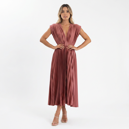Ginevra | Vestido largo de gala plisado