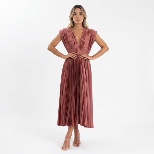 Ginevra | Vestido largo de gala plisado
