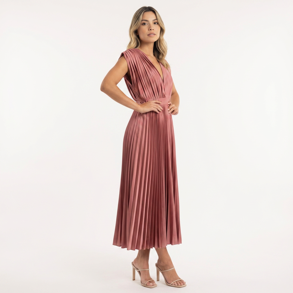Ginevra | Vestido largo de gala plisado