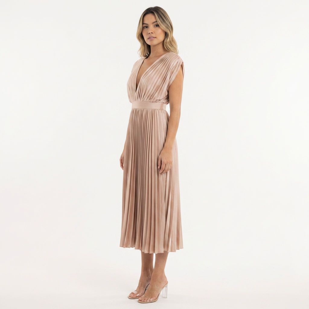 Ginevra | Vestido largo de gala plisado
