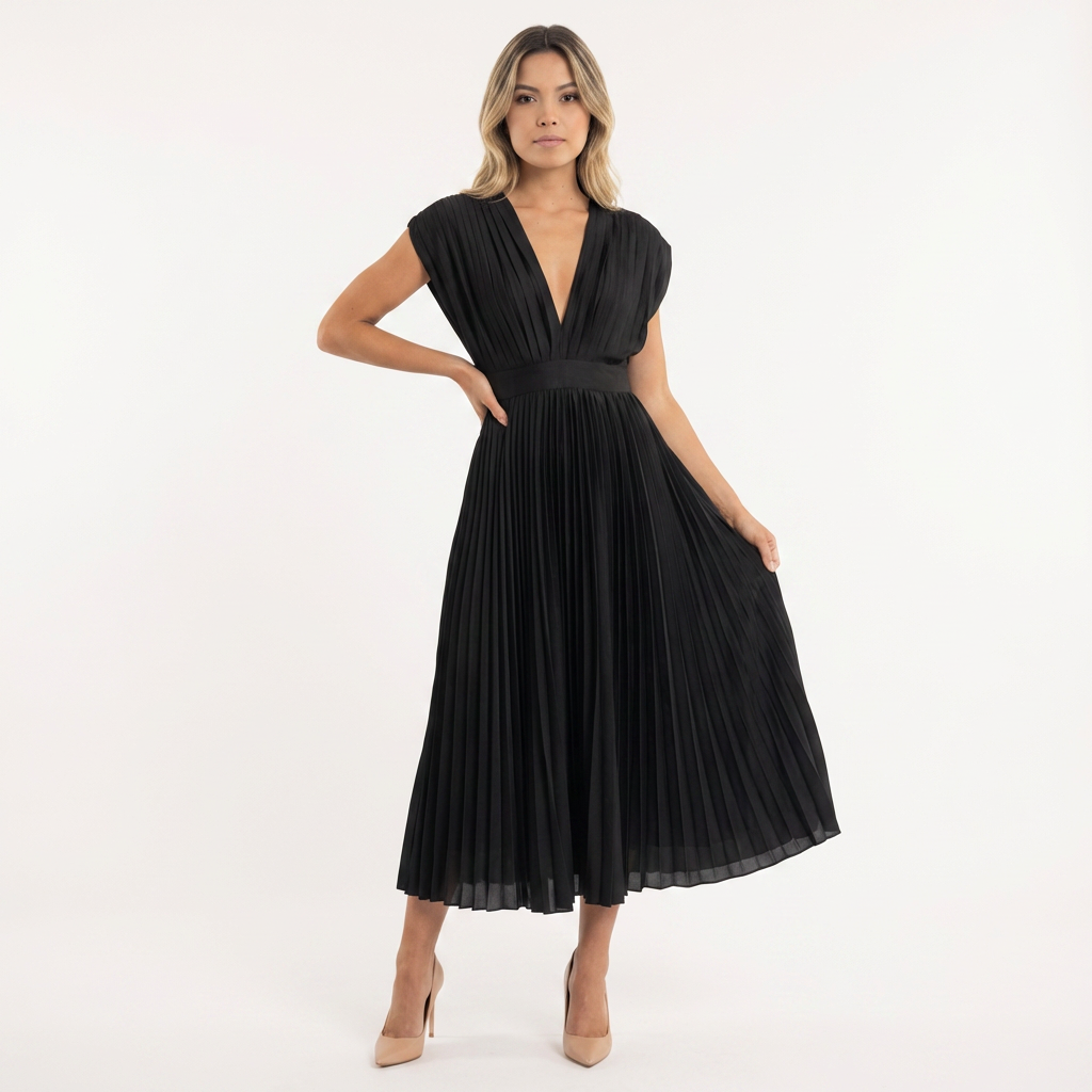 Ginevra | Vestido largo de gala plisado