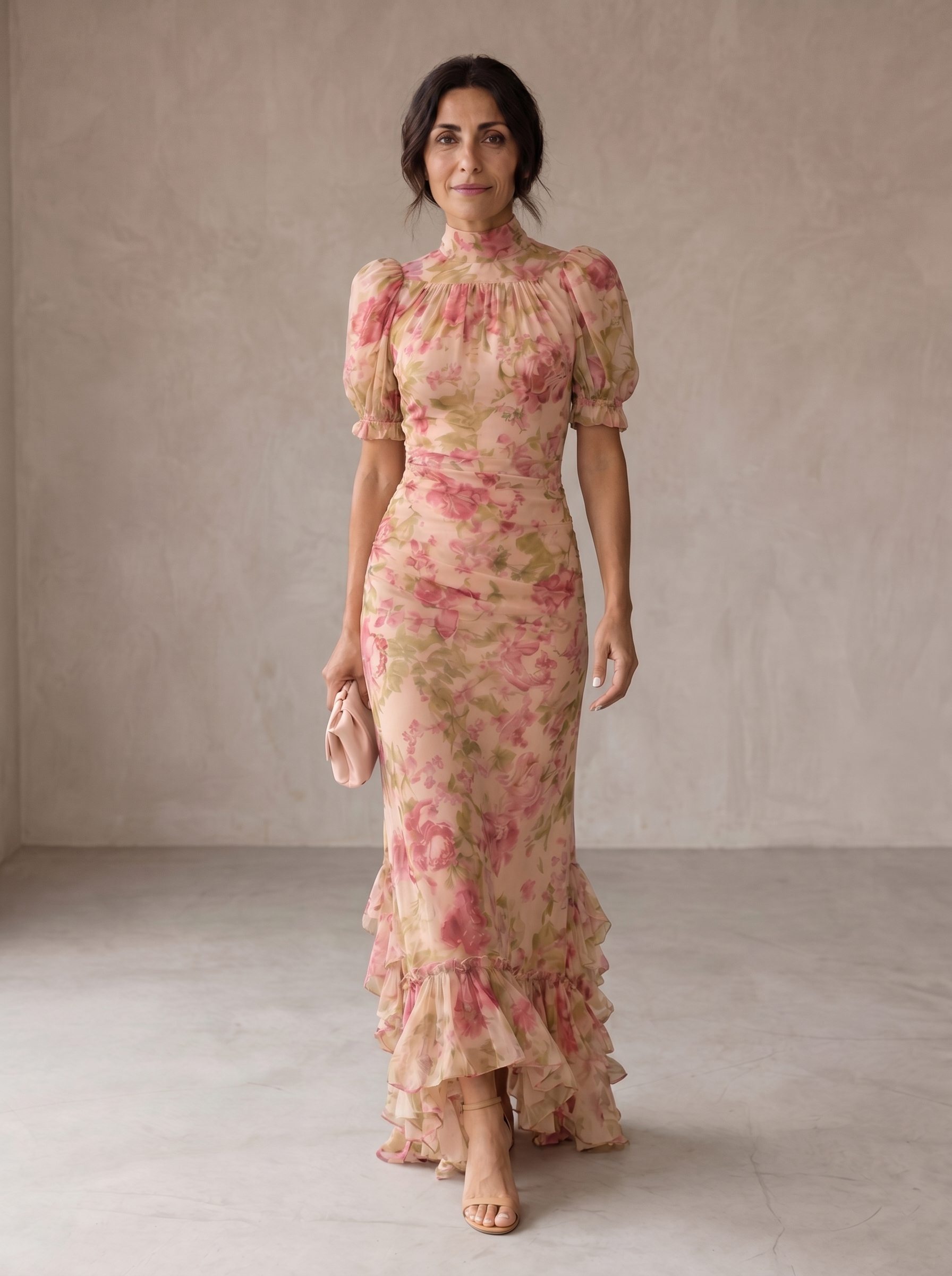 Rosario | Vestido largo floral de chifón