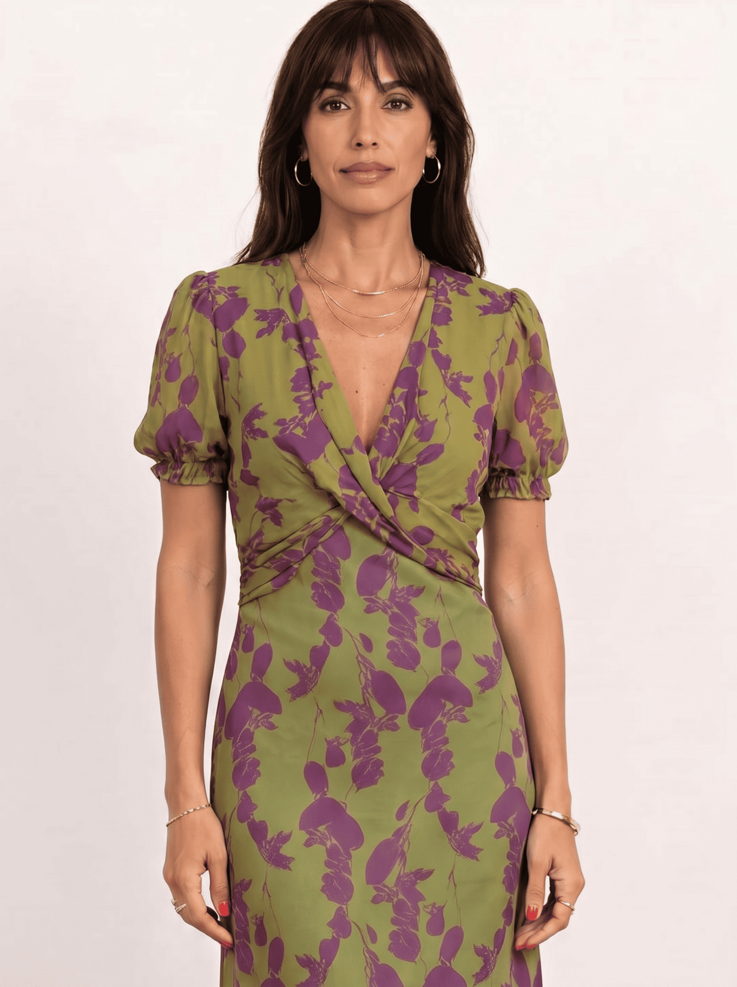 Alessia | Vestido midi estampado con tirantes