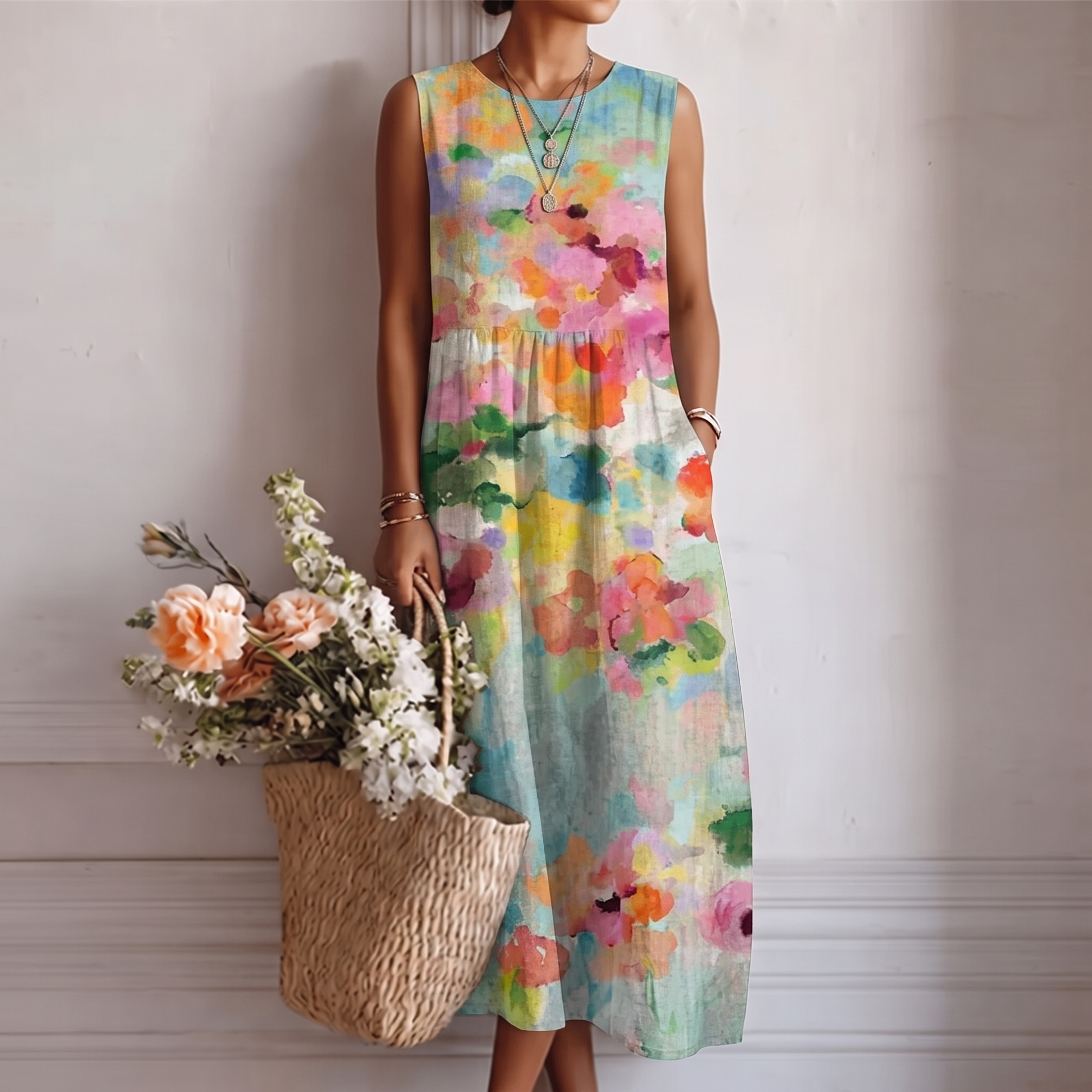 Alessia | Vestido midi estampado - Alessandro Moreti