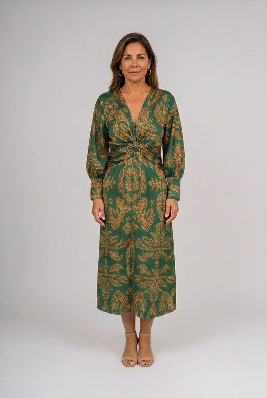 Silvia | Vestido midi con estampado