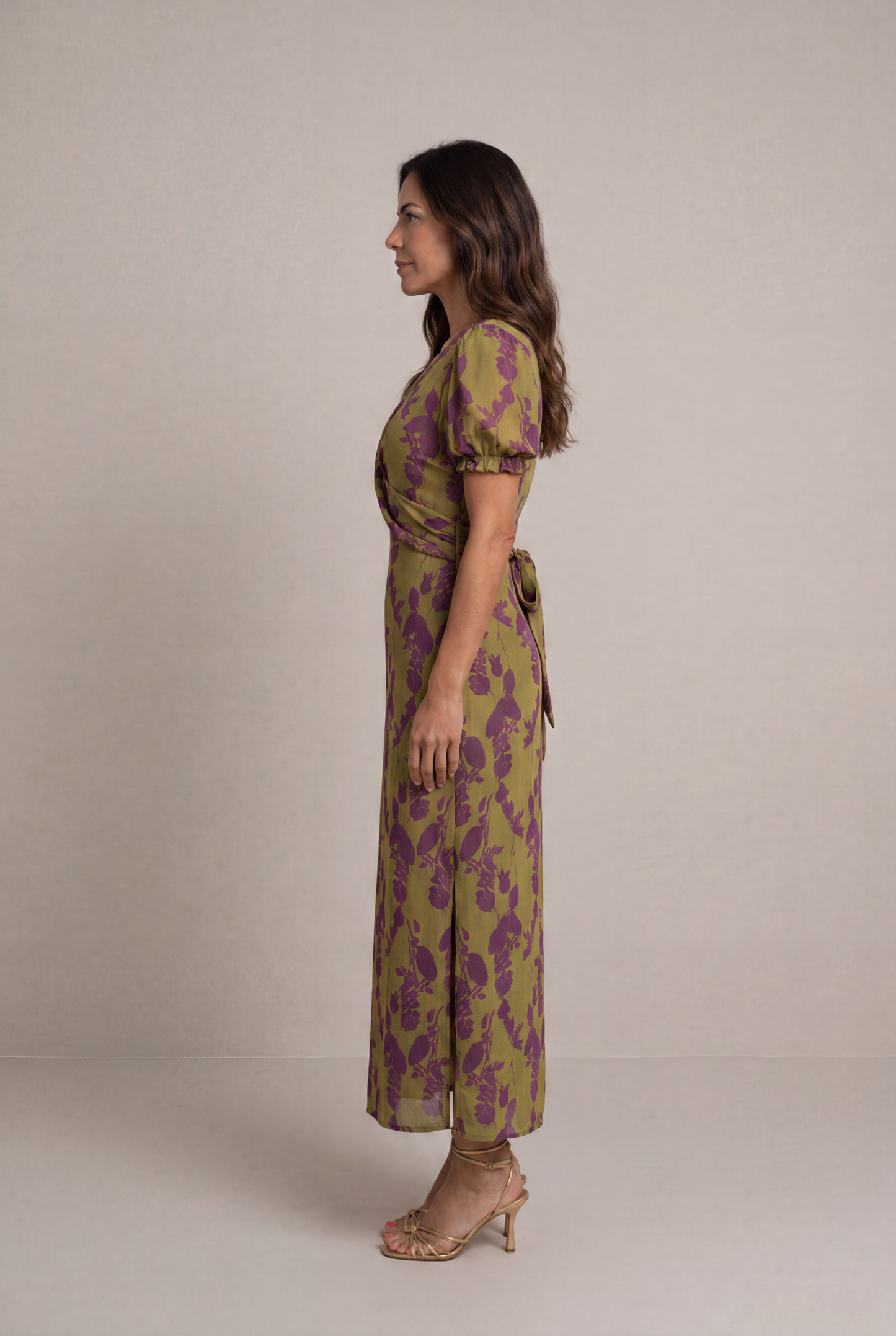 Andrea | Vestido largo floral con caída fluida