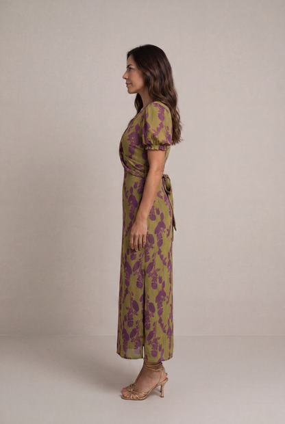 Andrea | Vestido largo floral con caída fluida