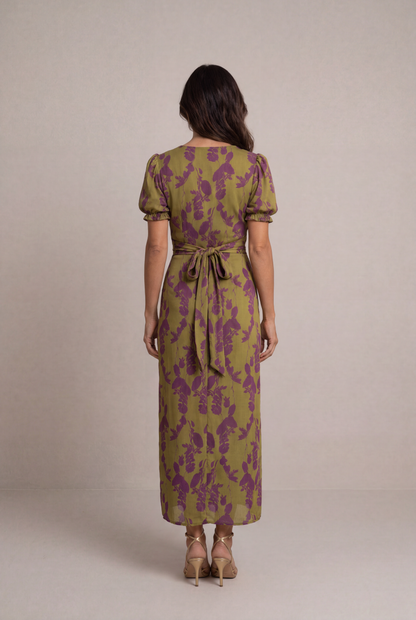 Andrea | Vestido largo floral con caída fluida
