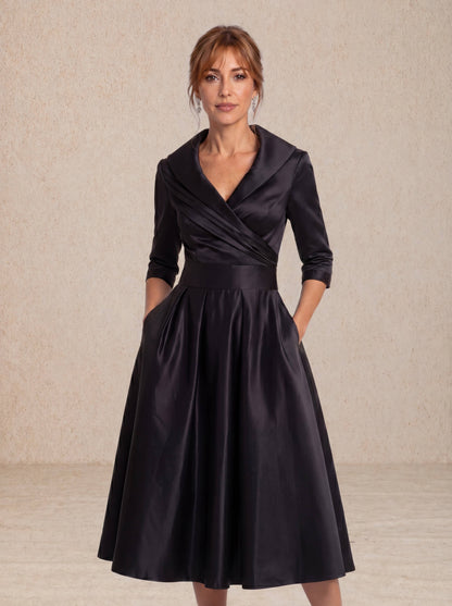 Luciana | Vestido midi satinado elegante