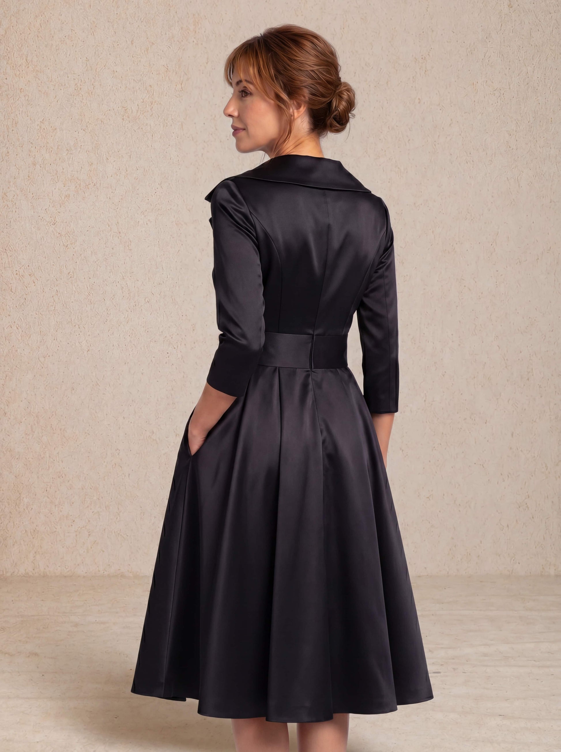 Luciana | Vestido midi satinado elegante