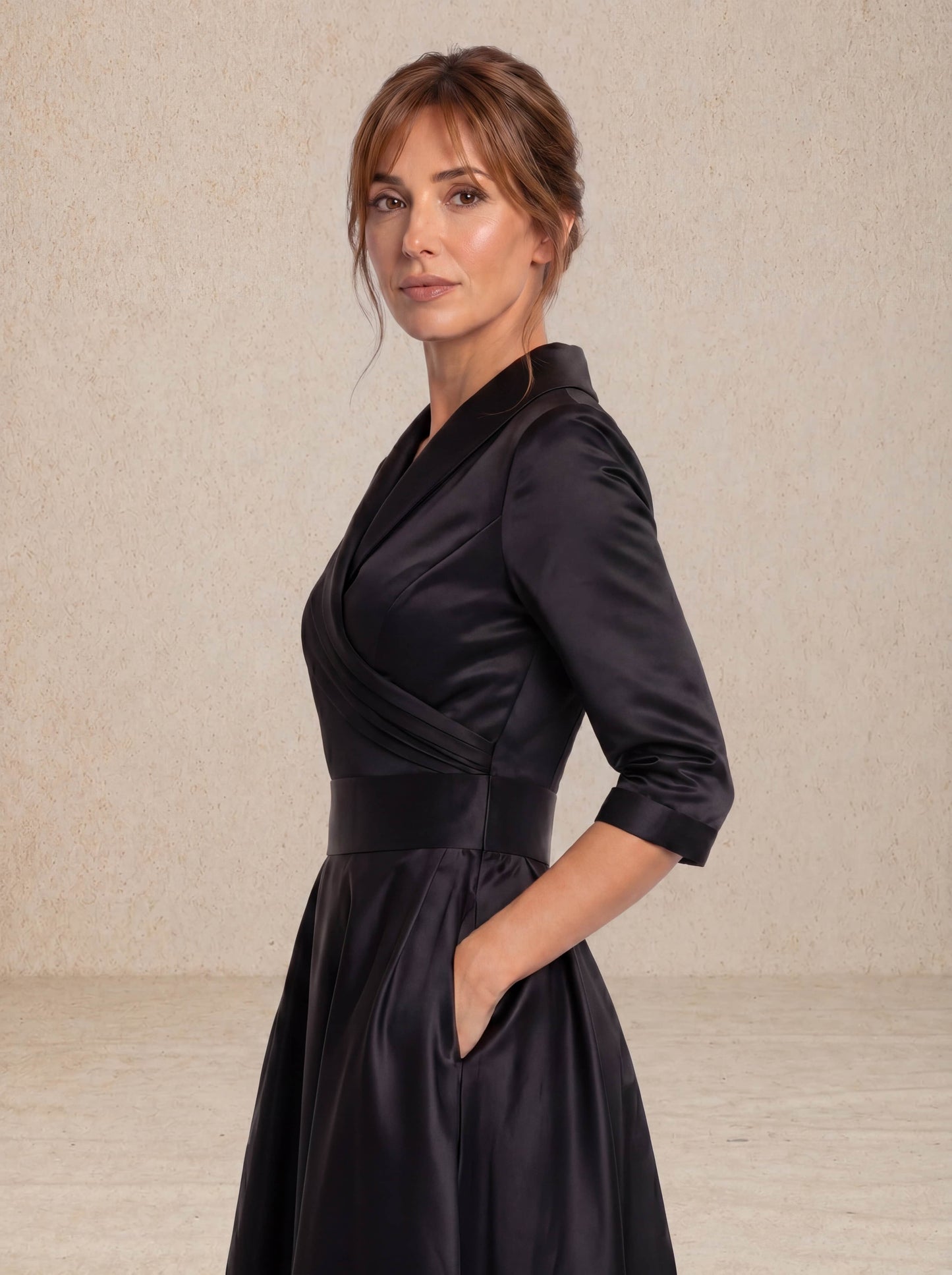 Luciana | Vestido midi satinado elegante