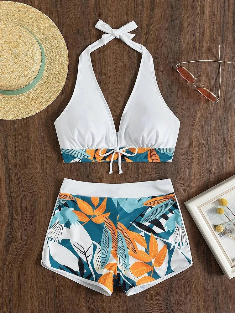 Yara | Bikini con short y top halter
