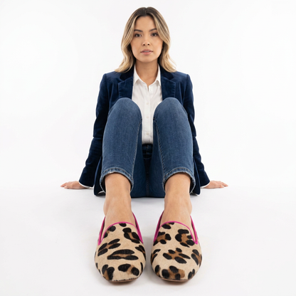 Sergio | Mocasines leopardo con ribete en contraste