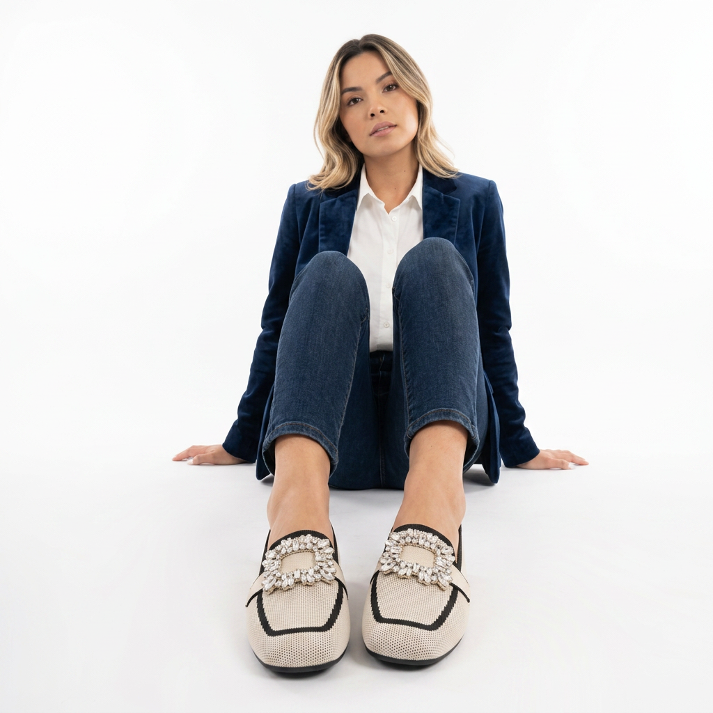 Dario | Mocasines de malla con hebilla joya