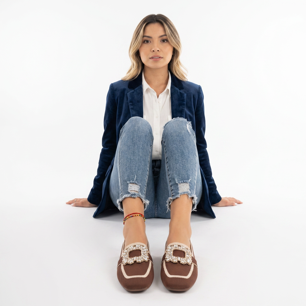 Dario | Mocasines de malla con hebilla joya
