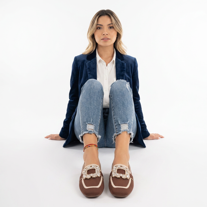 Dario | Mocasines de malla con hebilla joya