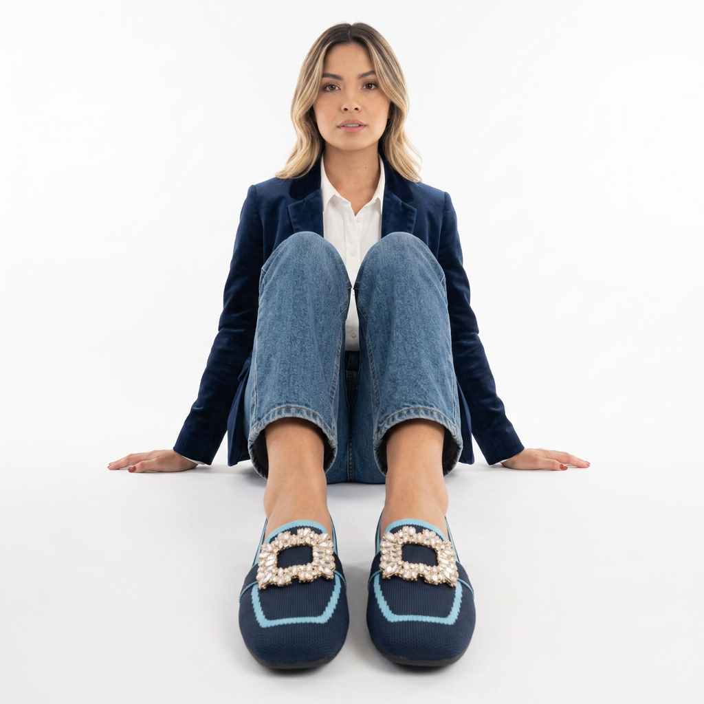 Dario | Mocasines de malla con hebilla joya