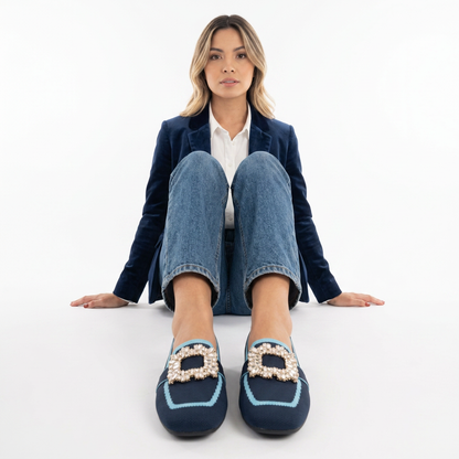 Dario | Mocasines de malla con hebilla joya