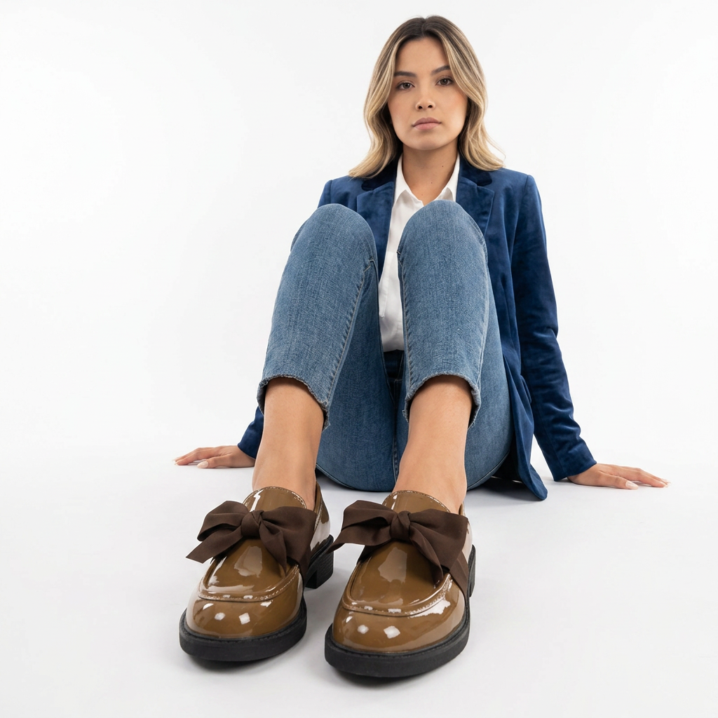 Renato | Mocasines de charol con lazo