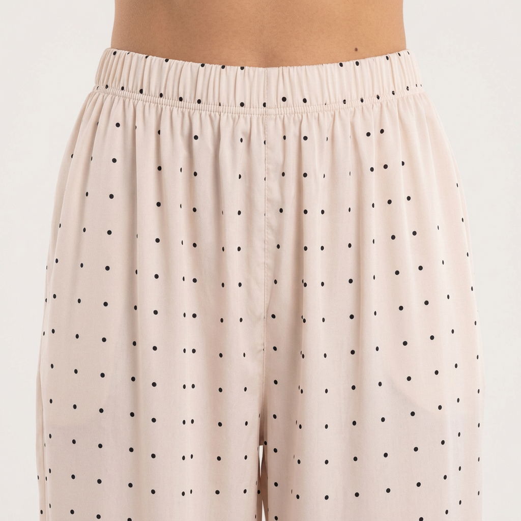 Luna | Pantalón satinado de lunares corte balloon