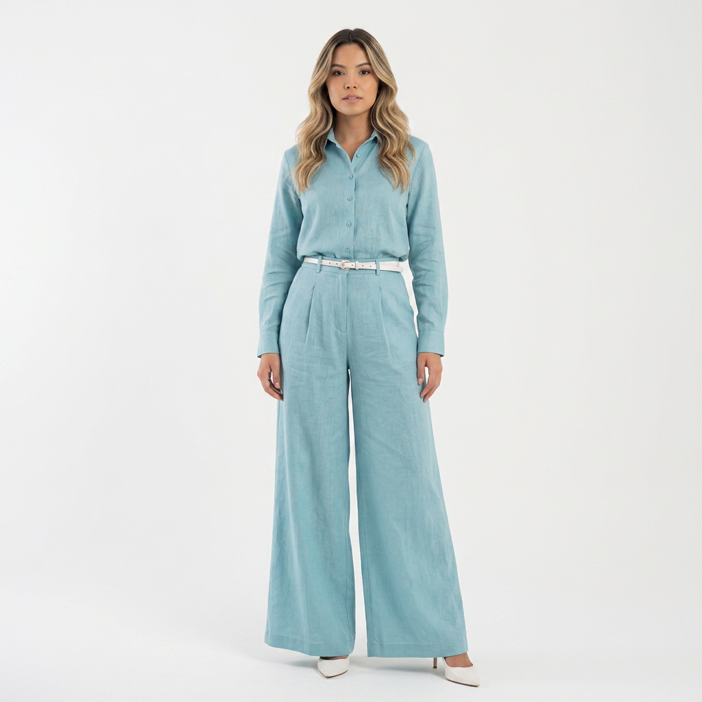 Bianca | Pantalón palazzo de lino