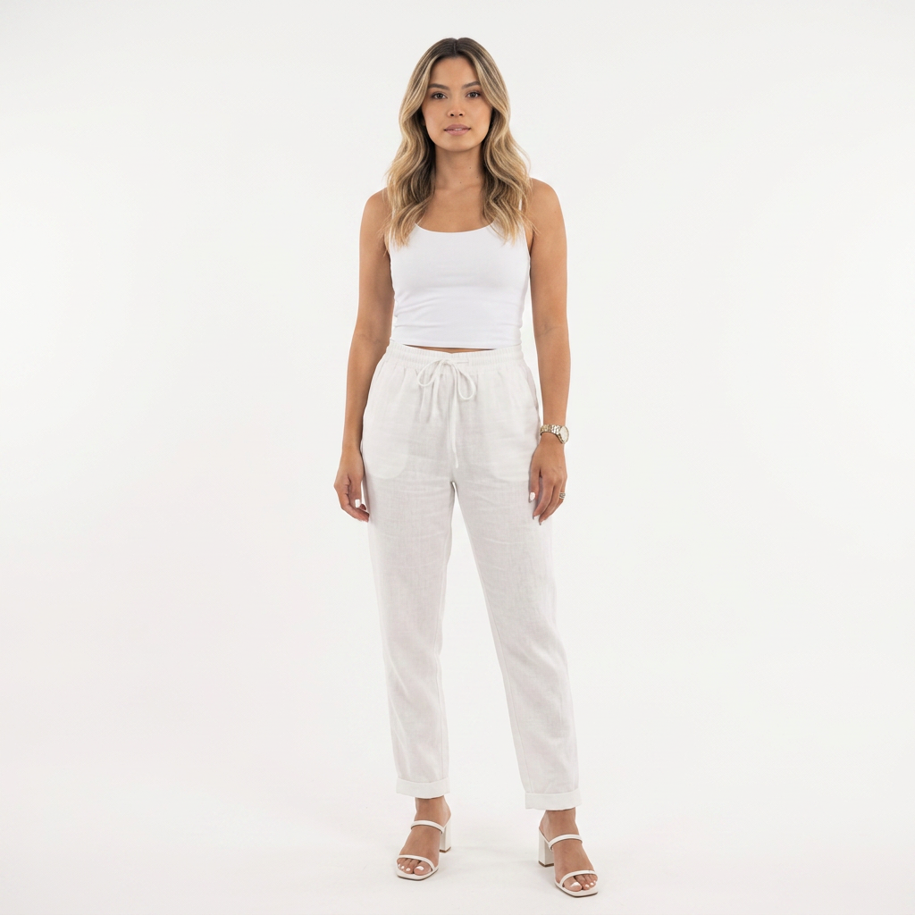 Livia | Pantalón de lino de cintura alta