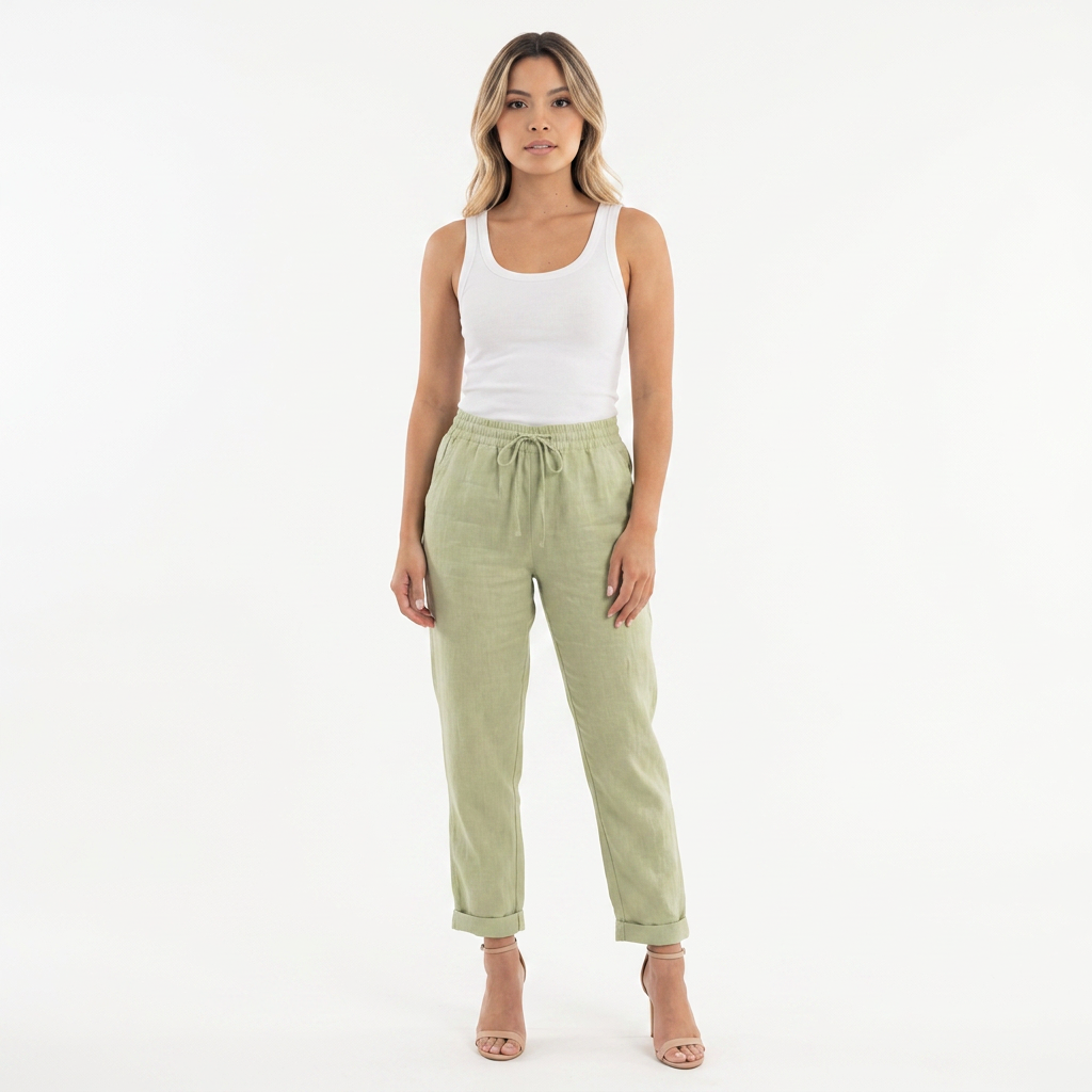 Livia | Pantalón de lino de cintura alta