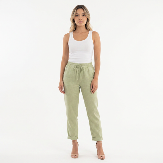Livia | Pantalón de lino de cintura alta