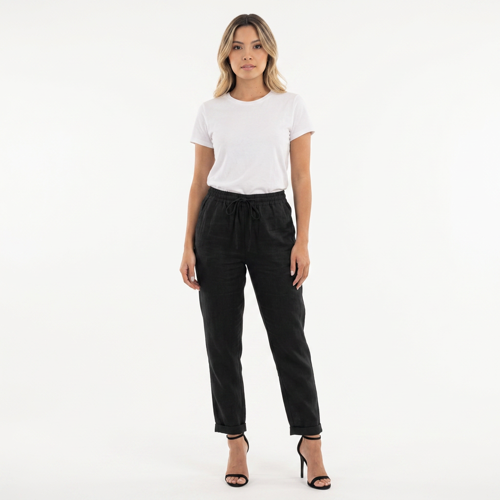 Livia | Pantalón de lino de cintura alta