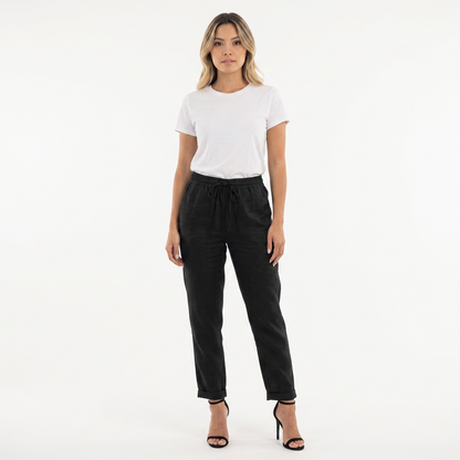 Livia | Pantalón de lino de cintura alta