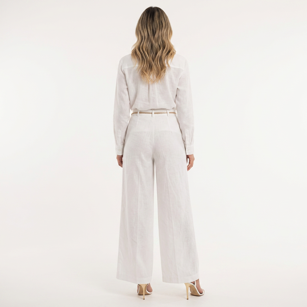 Bianca | Pantalón palazzo de lino