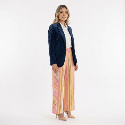 Mirella | Pantalón palazzo de rayas multicolor