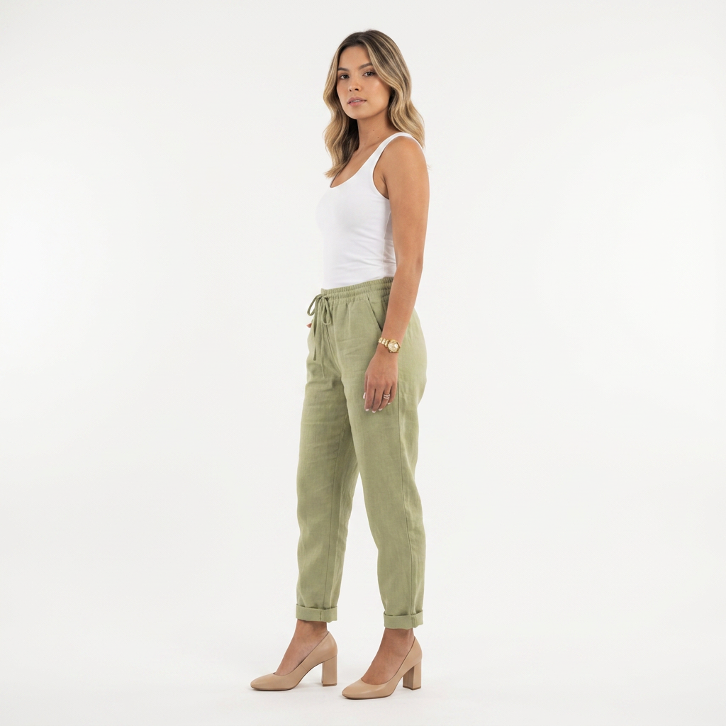 Livia | Pantalón de lino de cintura alta